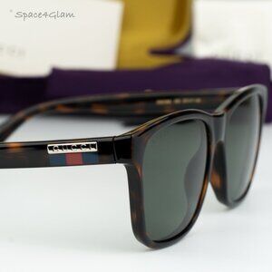 BRAND NEW Gucci GG0746S 003 Havana Green Rectangle Unisex Sunglasses GG 0746S